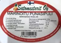 Mängden socker i Marinerad Rödlök