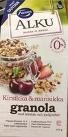 Mängden socker i Alku kirsikka granola