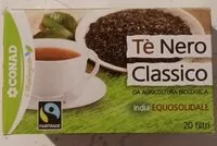 Mängden socker i Tè Nero Classico - Biologico - Equosolidale
