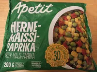 Mängden socker i herne-maissi-paprika