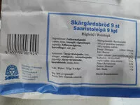 Mängden socker i skärgårdsbröd