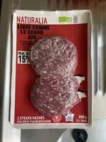 Mängden socker i 2 steaks hachés façon bouchère 15% MG