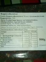 Mängden socker i Pain complet au seigle