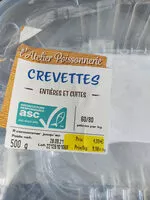 Mängden socker i crevettes d'élevage entières cuites réfrigérées