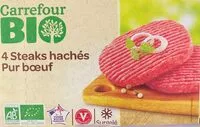 Mängden socker i 4 steaks hachés pur boeuf