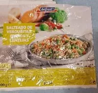 Mängden socker i Salteado de verduritas, quinoa y lentejas