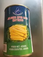 Mängden socker i Jeunes épis mais entiers