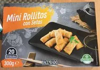 Mängden socker i Mini rollitos con setas