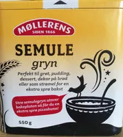 Mängden socker i Semulegryn