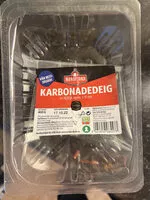 Mängden socker i Karbonadedeig av norsk storfe, 5% fett