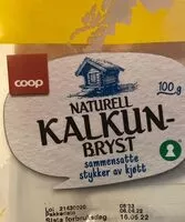 Mängden socker i Naturell kalkun bryst
