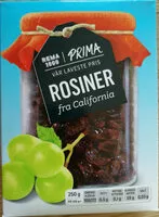 Mängden socker i Rosiner