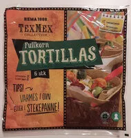 Mängden socker i Fullkorn tortilla wraps (25cm)