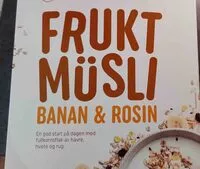 Mängden socker i frukt müsli banan & rosin