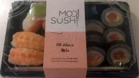 Mängden socker i Modi Sushi 10 biter mix