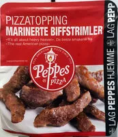 Mängden socker i Pizzatopping Marinerte Biffstrimler