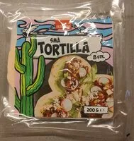 Mängden socker i Små tortilla