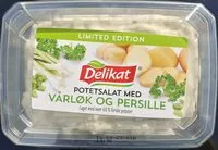 Mängden socker i Potetsalat med vårløk og persille