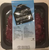 Mängden socker i Biffstrimler av storfe