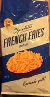 Mängden socker i Sprøstekte french fries med salt