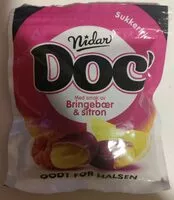 Mängden socker i Doc' Halslinser Bringebær & sitron