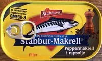 Mängden socker i Srabbur-Makrell Peppermakrell i rapsolje