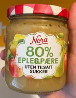 Mängden socker i 80% eple og pære syltetøy uten tilsatt sukker