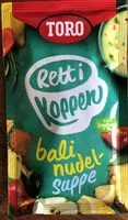 Mängden socker i Rett i koppen bali nudel-suppe