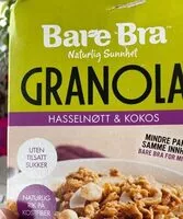 Mängden socker i Granola med hasselnøtt og kokos