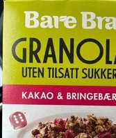 Mängden socker i Kakao og bringebær Granola