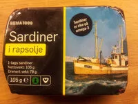 Mängden socker i Sardiner i rapsolje
