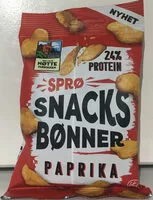 Mängden socker i Sprø Snacks Bønner Paprika