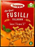Mängden socker i Sopps Fusilli fullkorn