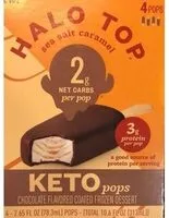 Mängden socker i Sea Salt Caramel Keto Pops Chocolate Flavored Coated Frozen Dessert