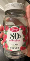 Mängden socker i Syltetøy 80% bringebær uten tilsatt sukker