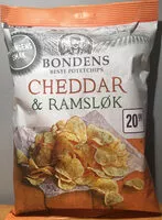 Mängden socker i Bondens beste potetchips Cheddar & Ramsløk