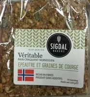 Mängden socker i Véritable pain croquant norvégien - épeautre et graines de courge
