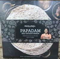 Mängden socker i Papadam med spisskummen