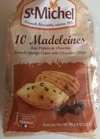 Mängden socker i 10 Madeleines aux pépites de chocolat