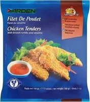 Mängden socker i Chicken Tenders with Breadcrumbs and Sesame 7-13 Units