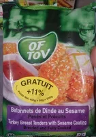 Mängden socker i Bâtonnets de Dinde au Sésame Panés et Précuits