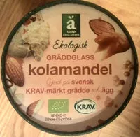 Mängden socker i Coop Änglamark Ekologisk Gräddglass Kolamandel