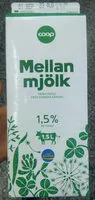 Mängden socker i Mellan mjölk 1,5% fetthalt