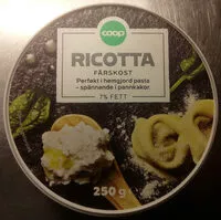Mängden socker i Coop Ricotta Färskost