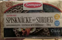 Mängden socker i Spisknäcke med surdeg