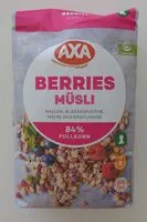 Mängden socker i Axa Berries Müsli