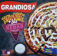 Mängden socker i X-tra allt + Sås Stenugnsbakad Pizza Kebab
