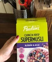 Mängden socker i Supermusli blabar and acai
