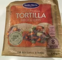 Mängden socker i Tortilla garlic & herbs