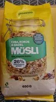 Mängden socker i Chia, kokos & dadel müsli